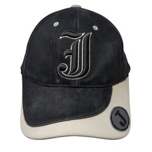 J Logo Strapback Baseball Cap Black One Size Adjustable Embroidered Sidewalk